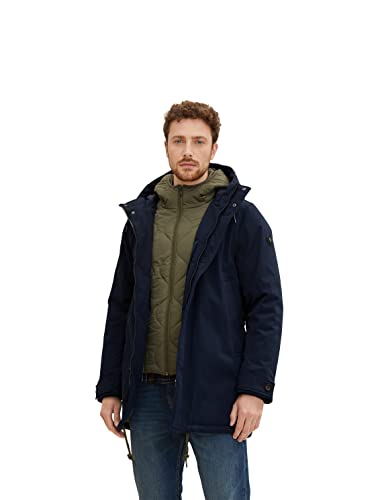 TOM TAILOR Herren Parka mit Kapuze 1032496, 10668 - Sky Captain Blue, L