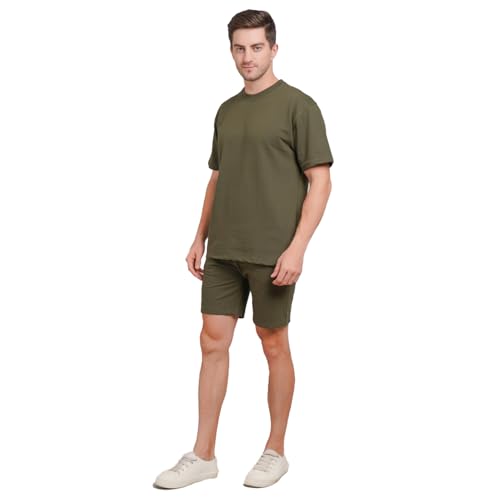 Image of Men's Cord Set T-Shirt and Shorts | Casual Matching Outfits for Men | Comfortable Summer Activewear, Gym, Sports & Lounge Wear | Night Wear Suit for Men