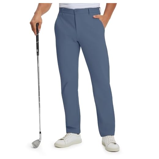 M MAELREG Fleece Lined Mens Golf Pants Cold Weather Winter Warm-up Thermal Insulated Stretch Slim Fit Dress Pant