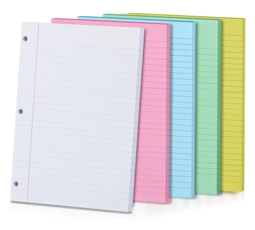Papier pour classeur à 3 anneaux coloré idéal pour la prise de notes de cours