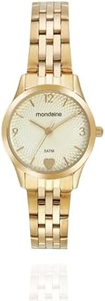 Relógio Feminino Mondaine Dourado Aço Inoxidável Analógico com Co...