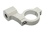  CNC Spiegel Schelle Halter Klemme Silber mit 10mm Rechtsgewinde & 1 Zoll Lenker Mofa Moped Mokick Zündapp Hercules Simson