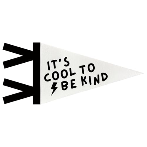 JXREQ It's Cool to Be Kind Pennants Banners Flags for Kids Boys Room Decor, Minimalist Kids Canvas Wall Art Decor for Toddler Room Nursery Playroom, 8x17 Inch