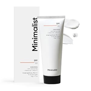 Minimalist Sunscreen SPF 50 Lightweight, No White Cast, Broad Spectrum PA ++++, Acne Safe| For Men & Women, 50 g (Pack of 1)