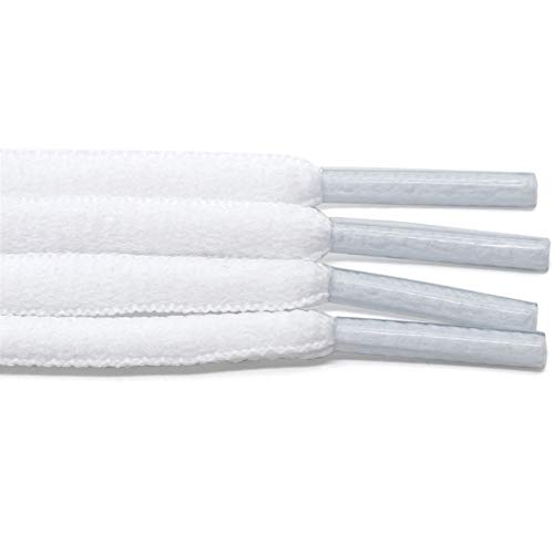 Delele 2Pair Oval Shoes Laces 42 Colors Half Round 1/4" Athletic Shoelaces For Sport/Running Shoes Shoe Strings White -45.28" #TOP3