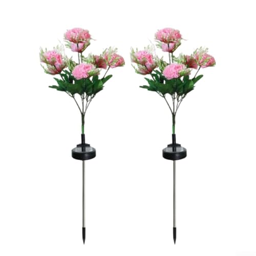Lampe solaire à œillets rose pour illuminer vos soirées d'été et repas en plein air au jardin