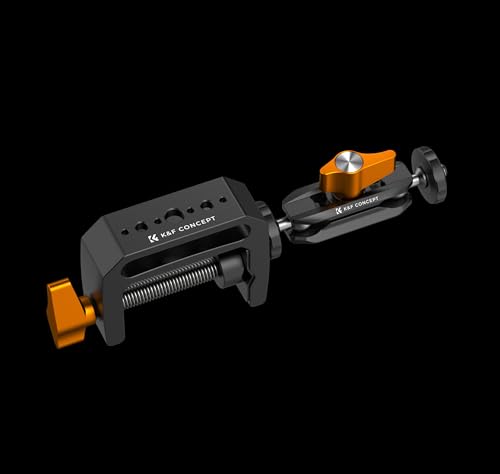 K&F CONCEPT カメラクランプマウント 1/4 インチネジ付き スーパークランプマウント マジックアーム 360° 回転ボールヘッド 2 個付き DSLR・アクションカメラ・ウェブカメラ・撮影ライト・マイク対応