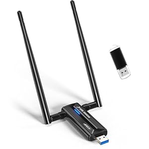 EDUP USB 3.0 WiFi 6E Adapter AX3000M Wireless WiFi Dongle Network Adapter 802.11AX Tri-Band 6GHz/5GHz/2.4GHz Dual 5dBi Antennas for PC Compatible with Windows 11/10 64Bits