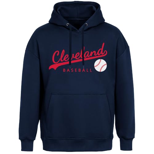 Mens Baseball Hoodie Sweatshirt, Pullover Hooded Sweatshirt for Men