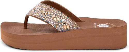 Yellow Box Women's Brigid Flatform Sandal, Round Toe, 1.75 Inch Heel, 1.25 Inch Platform, Comfortable Flip-Flop