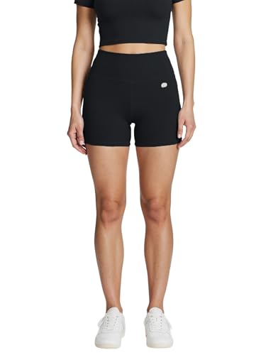 Image of Sfytt Women's High Waist Biker Shorts for Gym, Workout, Yoga & Running, 4 Inch Compression Activewear Shorts, Stretch Polyester Spandex Fabric