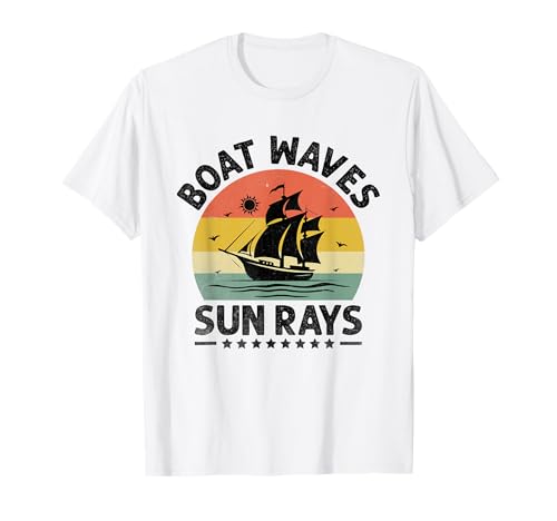 Barca Onde Sun Rays Paddle Boat Maglietta