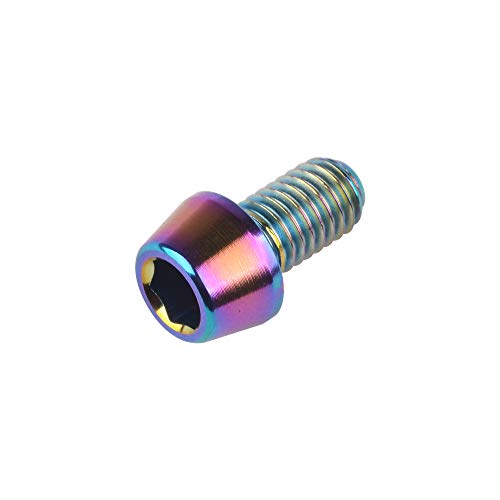 Image of Titanium Ti Bolt M5x9 16 18 20 25 30 35 40 45 50 55 60mm Tapered Head Screws Pack of 4 (M5x9mm, Ranibow)