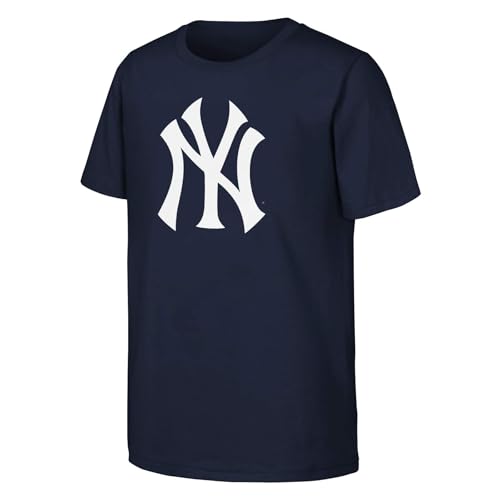 Outerstuff MLB Kids Youth 8-20 Outfield Primary Logo Performance T-Shirt (US, Numeric, Size: 14-16, Regular, New York Yankees - Navy)