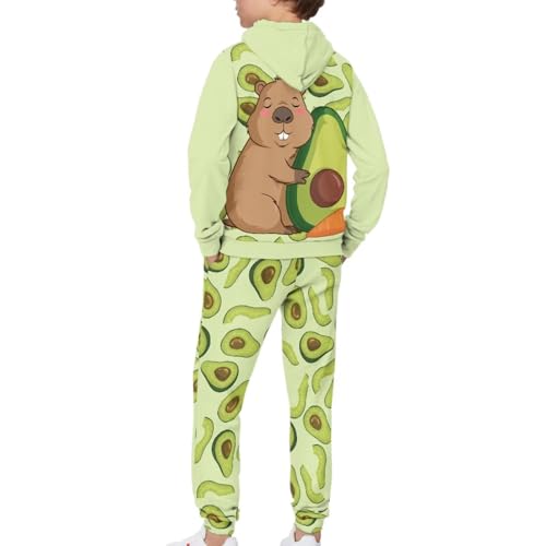 Xpyiqun Tracksuits for Girls Graphic Hoodies and Joggers Sweatpants Kids Two Piece Clothing Set Size 5-12Y4