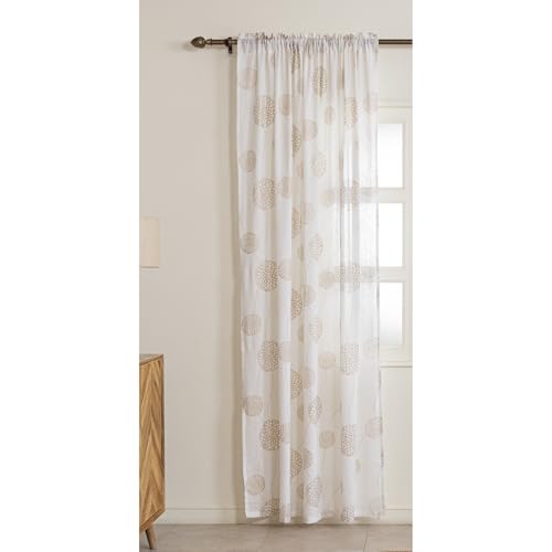 Image of HOMEMONDE Cotton Curtains 9 Feet Long - Transparent Sun Light Filtering Sheer Long Door Curtain, Rod Pocket Top Style 1 Piece - (Gold, 108 Inch)
