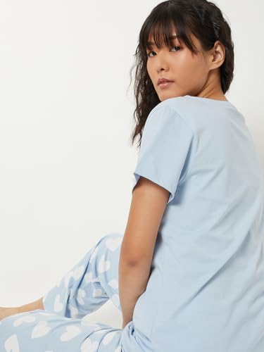 Image of Max Women's Printed Round Neck Half Sleeve Cotton Pyjama Set