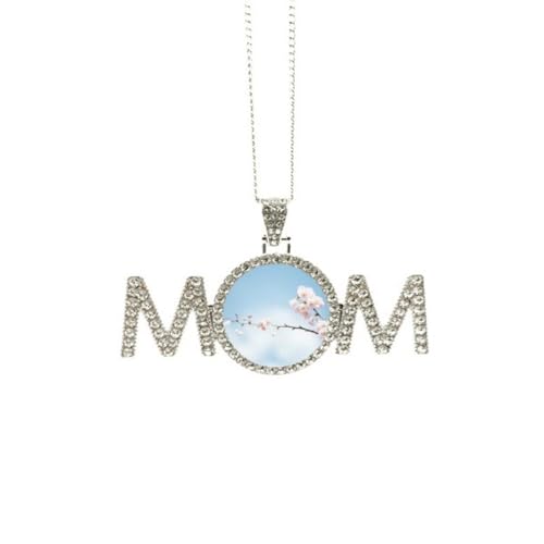Collier fleur de prunier et pendentif nuages bleus, cadeau de fête des mères