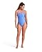 ARENA Performance Women's Monogram Challenge Back Athletic One Piece Swimsuit for Beach or Pool Bathing Suit Swimwear, Blue River Multi/Shocking Pink, Size 38