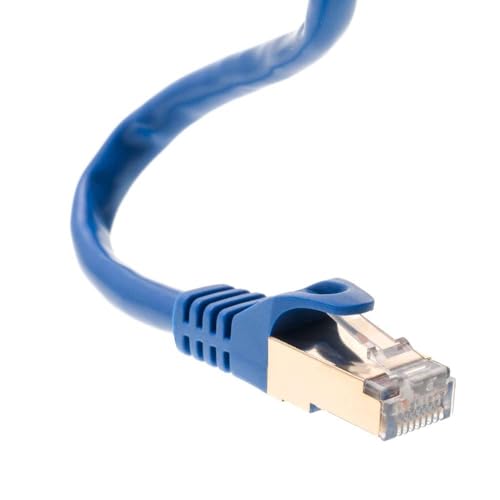 Image of 30FT S /FTP CAT 7 Gold Plated Shielded Ethernet RJ45 Copper Cable 10 Gigabit Ethernet Network Patch Cord CAT7 (30ft, Blue)