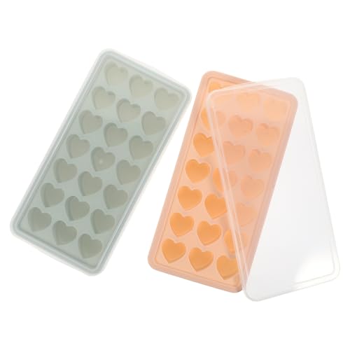 Molde para cubitos de hielo de silicona en forma de corazón 2 piezas miniatura 1