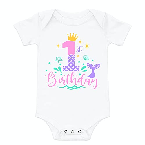 Mermaid first birthday shirt under the sea 1st birthday shirt mermaid one birthday party cute girl birthday shirt