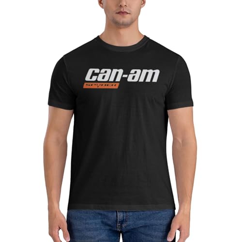 Can and am Casual Short Sleeved Men's Pure Cotton Round Neck T-Shirt Black2