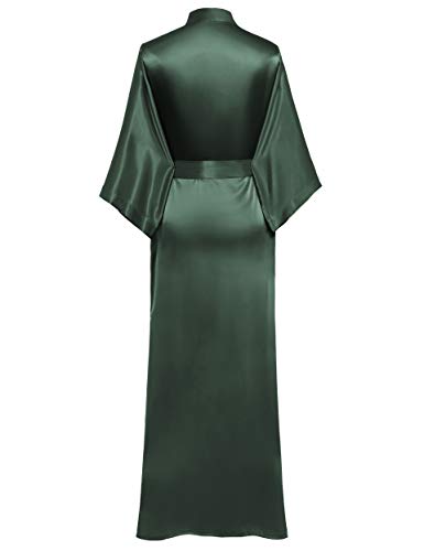 Image of PRODESIGN Satin Kimono Robe Women Long Silky Kimono Bathrobe Sleepwear Wedding Bridesmaid Robe