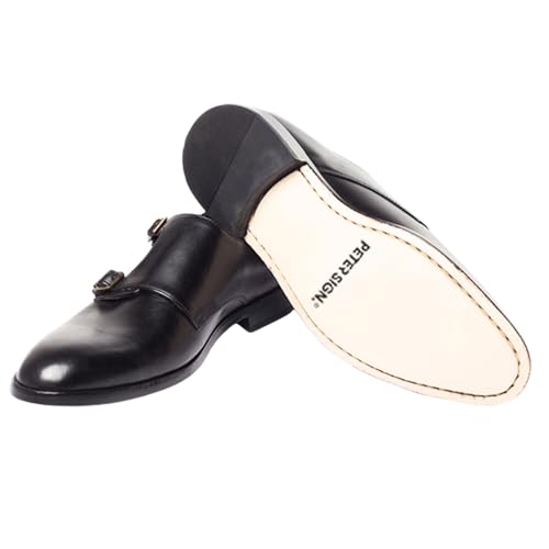 Dress Shoes for Men | Genuine Leather Shoes Double Monkstraps Cap Toe Design Comfortable Rubber Sole