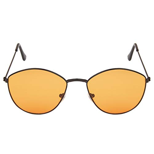 Buy ARZONAI Metal Cateye unisex Sunglasses, Black Frame, Orange Lens