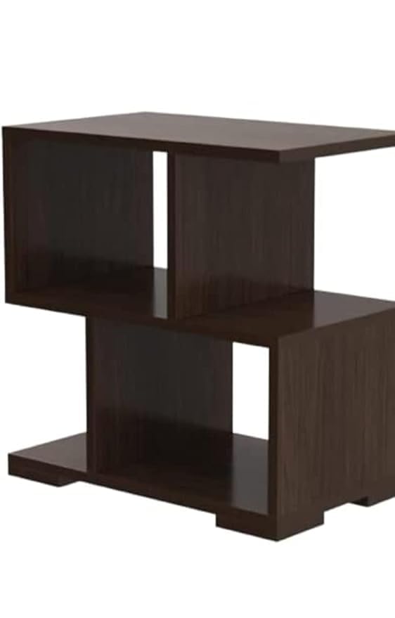 Image of Engineered Wood Corner Table - DIY Bedside & Coffee Table with Book Storage, Space-Saving Modern Design for Living Room, Bedroom, or Office Use