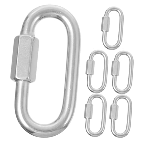 Angoily Outdoor Hanger Carabiner Rings 6pcs Climbing Safety Hanging Buckles Made of Stainless Steel for Use