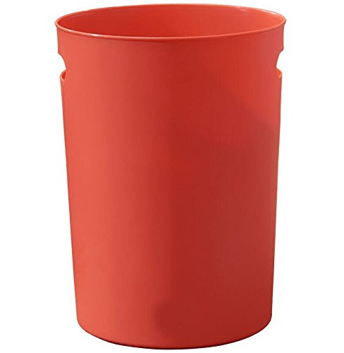 Kitchen Waste Bins Plastic Round Trash Can Bedroom/Kitchen Trash Can Kids Rooms Solid Color Wastebasket Powder Rooms Trash Bin (Orange)