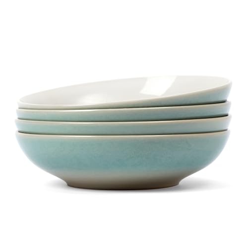 famiware 8.7" Large Pasta Bowls Set of 4, 34oz Stoneware Salad Bowl Serving