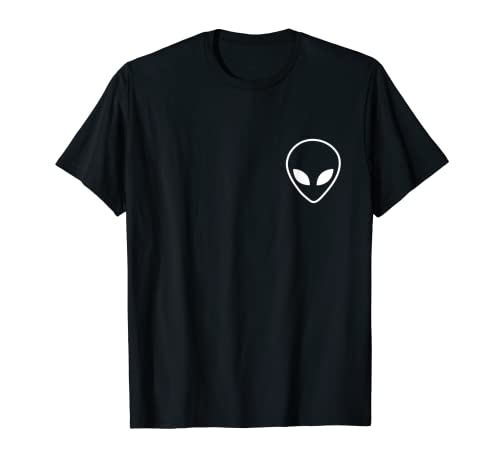 Extraterrestre Alien Head Pocket Funny Believer Camiseta Camiseta