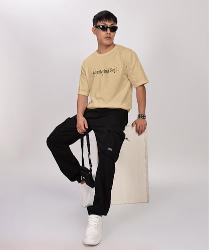 Image of SHODOX Bio-Washed Anti Bacterial 100% Pure Cotton Men's Oversized Aesthetic Premium Printed T-Shirt | Cozy Soft, Less Wrinkles Loose Fit, Drop Shoulder, Korean Baggy Style Tees for Mens