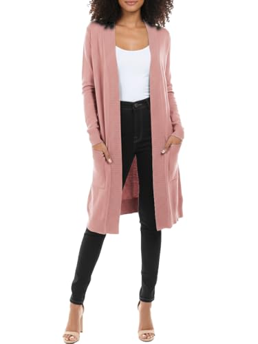Image of STARJJ Womens Soft Stetchy Knit Longline Open Front Sweater Cardigan with Pockets (S-3X)
