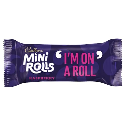 Cadbury Mini Rolls Raspberry Tarts, Chocolate Coated Sponge Cakes With Raspberry Flavoured Filling, 10 Individually Wrapped Snack Bars (Pack of 1)