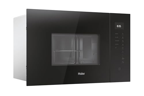 Microondas integrable Haier con interfaz táctil y boton de apertura no táctil negro 3