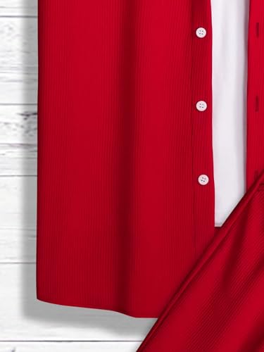 Men's 2 Piece Short Set Short Sleeve Button Down Shirts and Drawstring Track Shorts Beach Outfits4