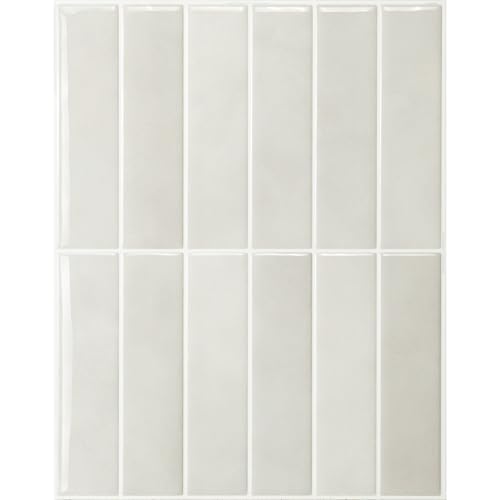 SMART TILES Peel and Stick Backsplash - 5 Sheets of 11.43' x 9' - 3D Adhesive Peel and Stick Tile Backsplash for Kitchen, Bathroom, Wall Tile