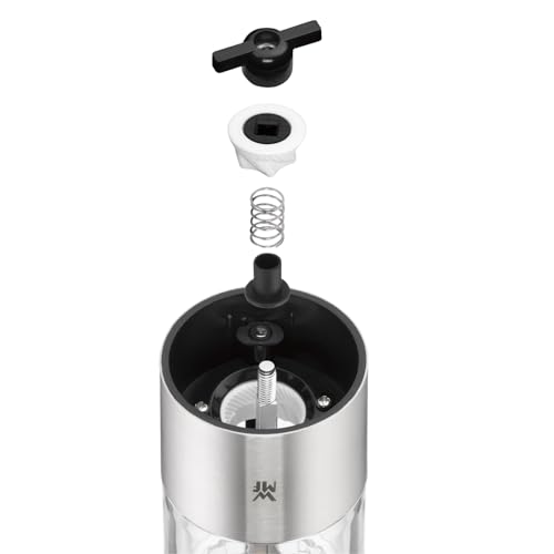 Foto von WMF Ceramill Elektrische Mühle 21,5 cm, Salz und Pfeffermühle elektrisch unbefüllt, Eichenholz Cromargan Edelstahl, Keramikmahlwerk