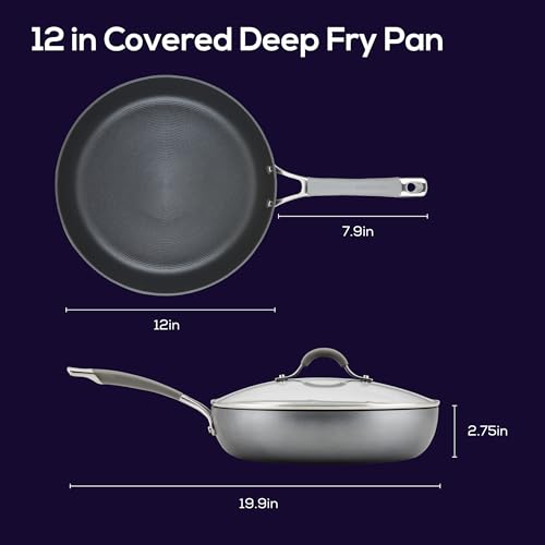 Circulon-Elementum-Hard-Anodized-Nonstick-Deep-Frying-PanSkillet-with-Lid-12-Inch-Oyster-Gray