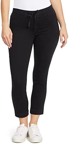 l.e.i. Women's Dorm Pull on Tie Detail Knit Denim Crop Standard image 5