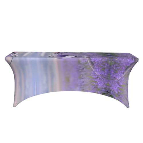 Nappe de table extensible EdWal Lavande Field finition premium spandex pour réception de mariage