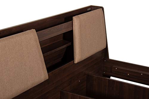 Image of Prudent King Size Engineered Wood King Bed with Hydraulic Storage (Particle Board - Teak Walnut)