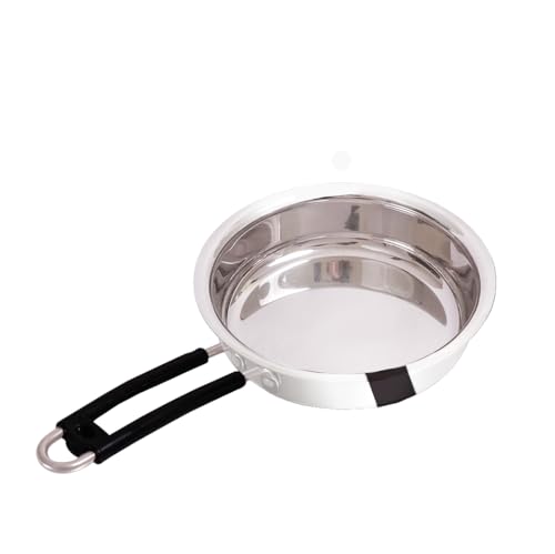 Image of KC Stainless Steel Frying Pan | Stove & Induction Safe | Easy Grip Handles | Heavy Gauge | Capacity 1.2 LTR. | Diamm. 19 cm
