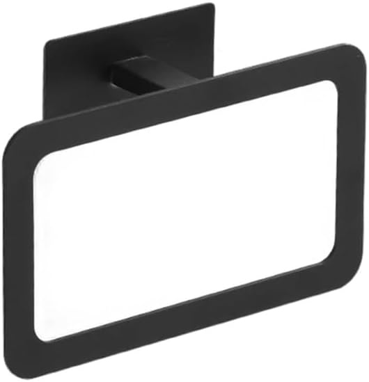 Stainless No Drill Steel Matte Black Bath Hardware Set Self-Adhesive Towel Bar Towel Ring Paper Holder Hook Bathroom Accessories,Black Towel Ring