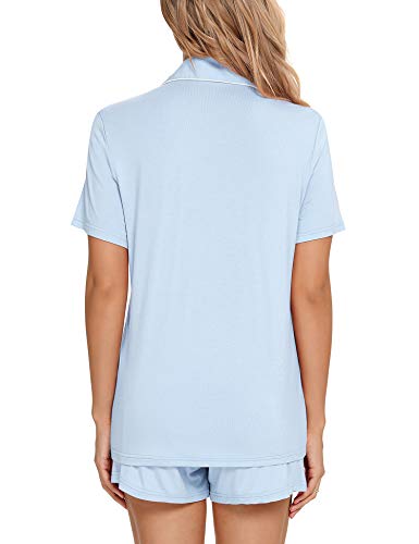 Senert Pajamas Set For Women Short Sleeve Sleepwear Soft Button Down Post Partum Pjs Set Maternity Lounge Sets S-XXL4