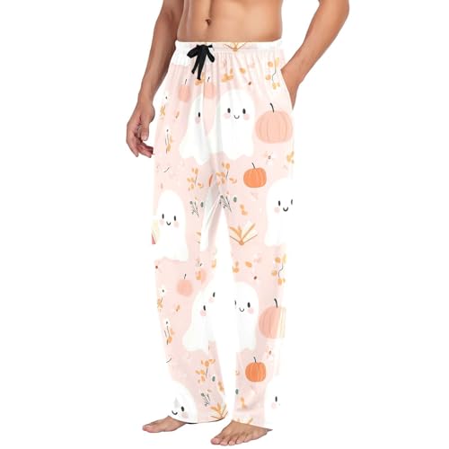 Cute Spirits Men's Cotton Pajama Pants with Pockets and Drawstring Comfortable and Stylish,S4